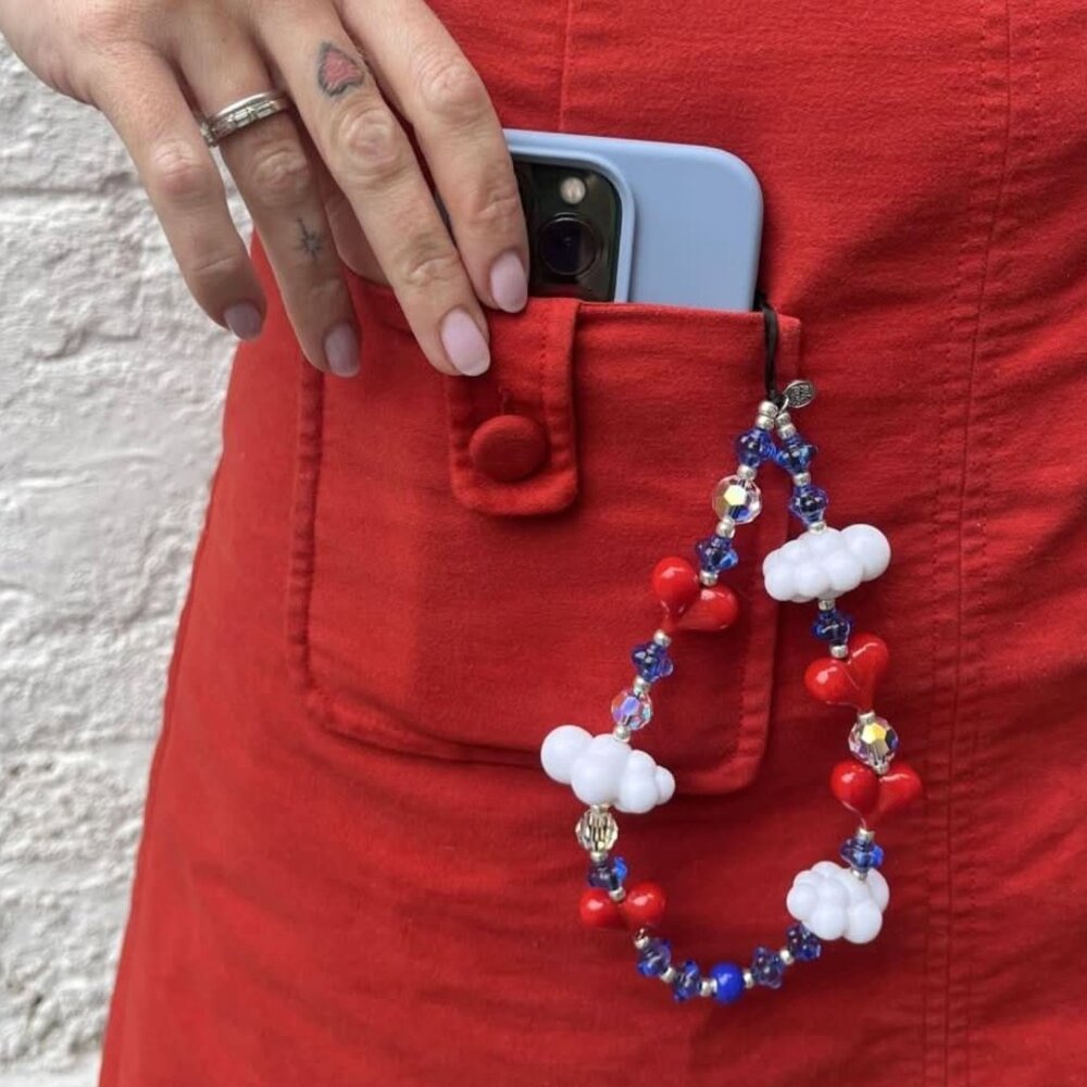 String Ting Cupid's Kawaii Beaded Wristlet Phone Strap | Handmade in London